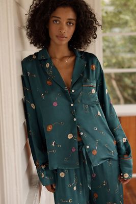 By Anthropologie Oversized Button-Front Pyjama Shirt