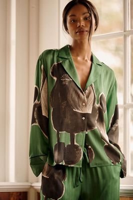 By Anthropologie Oversized Button-Front Pyjama Shirt