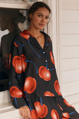 By Anthropologie Oversized Button-Front Pyjama Shirt