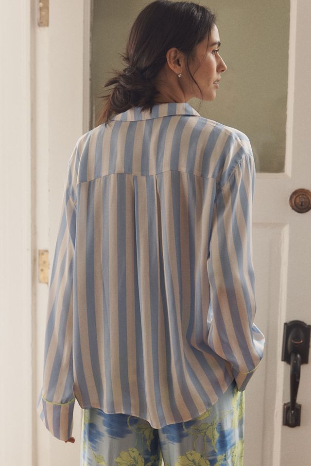Lyrebird Silky Oversized Pajama Shirt #2