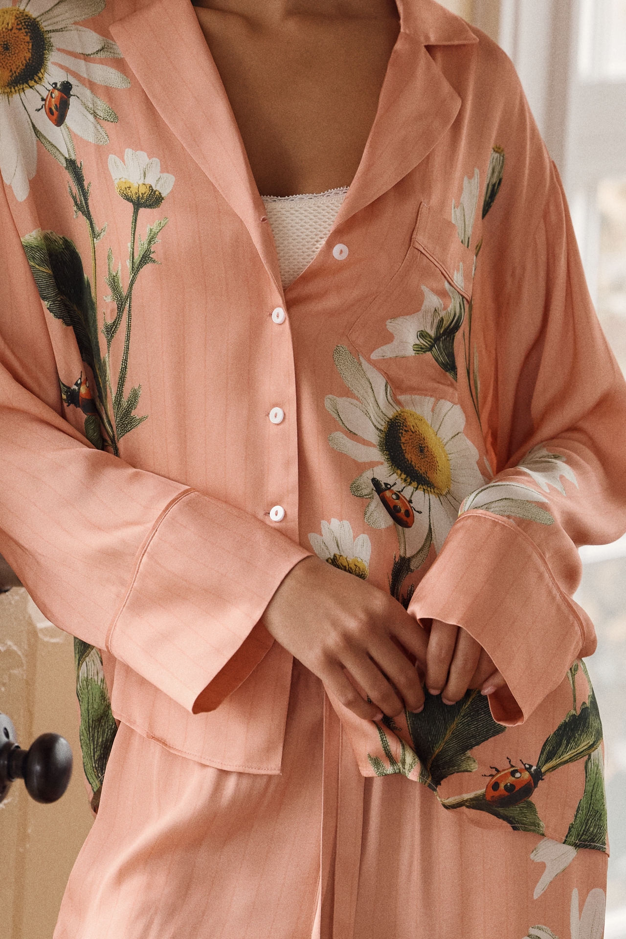 LyreBird Silky Oversized Pajama Shirt
