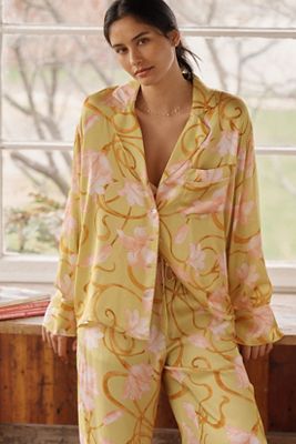 By Anthropologie Oversized Button-Front Pyjama Shirt