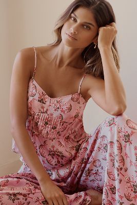 Shop By Anthropologie Silky Peplum Tank Top In Pink