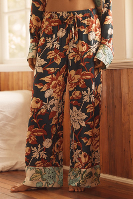 By Anthropologie Silky Pyjama Bottoms In Blue
