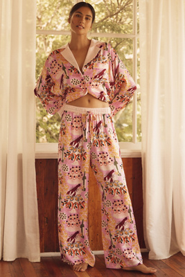 Lyrebird The  Silky Pajama Pants In Pink