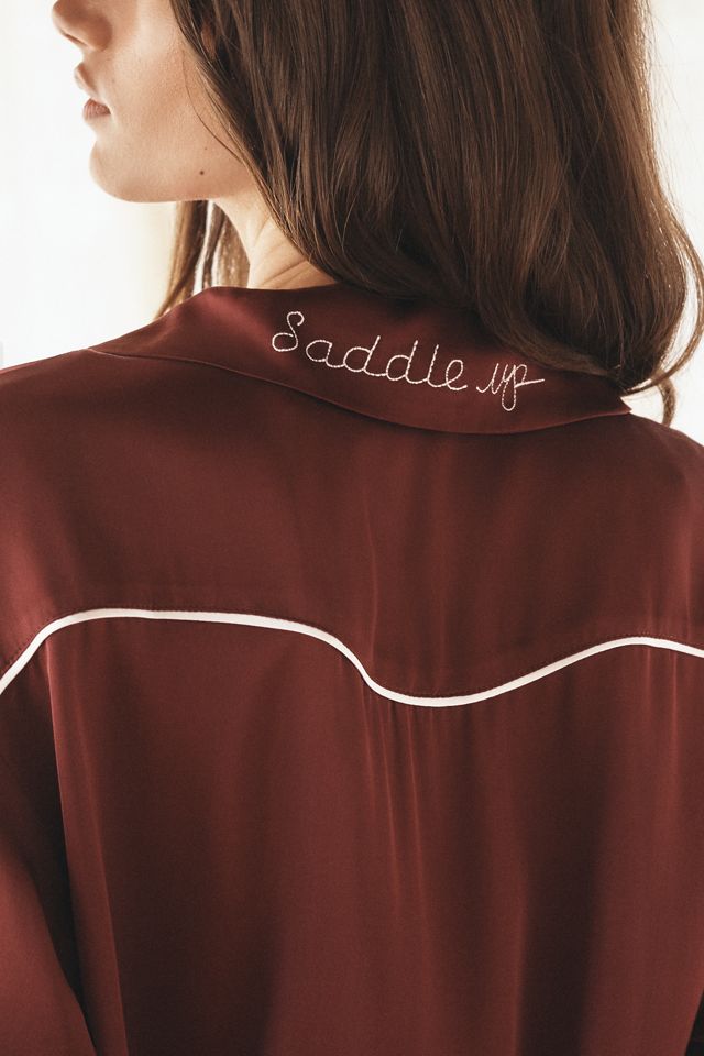 By Anthropologie Silky Western Pyjama Top #4