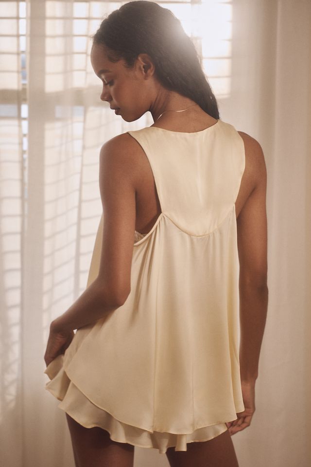 By Anthropologie Front-Tie Silky Tank Top #1