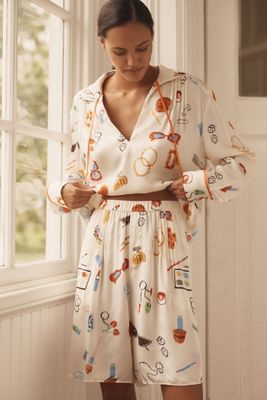 Phthalo Ruth x LyreBird Silky Bermuda Pull-On Shorts