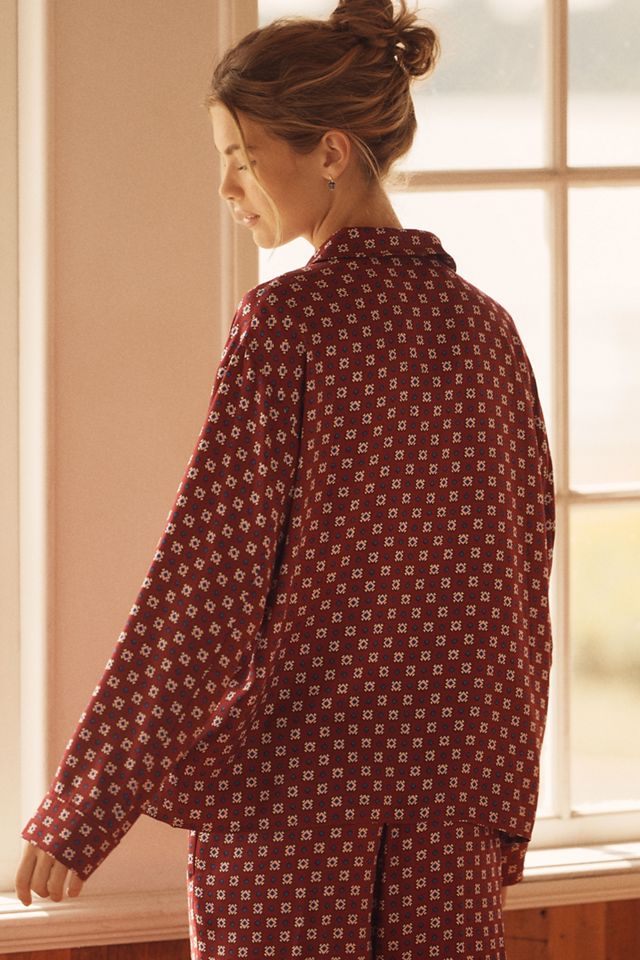 LyreBird Long-Sleeve Silky Buttondown Pajama Top #2