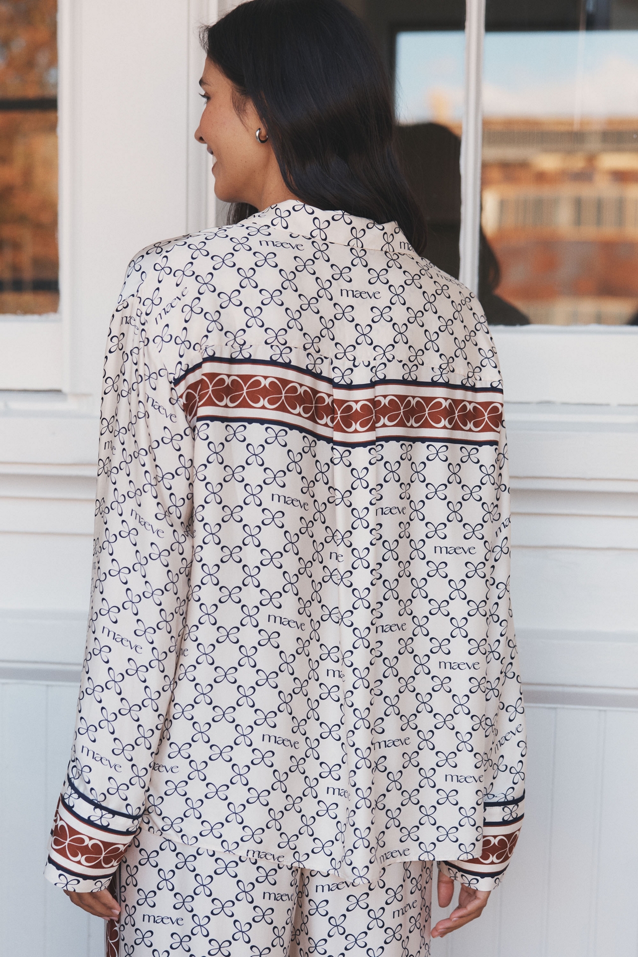 Maeve Silky Buttondown Pajama Top