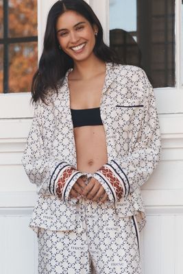 Maeve Silky Buttondown Pajama Top