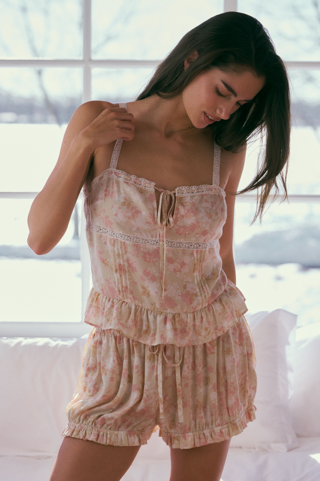 LyreBird Silky Lace-Trim Cami