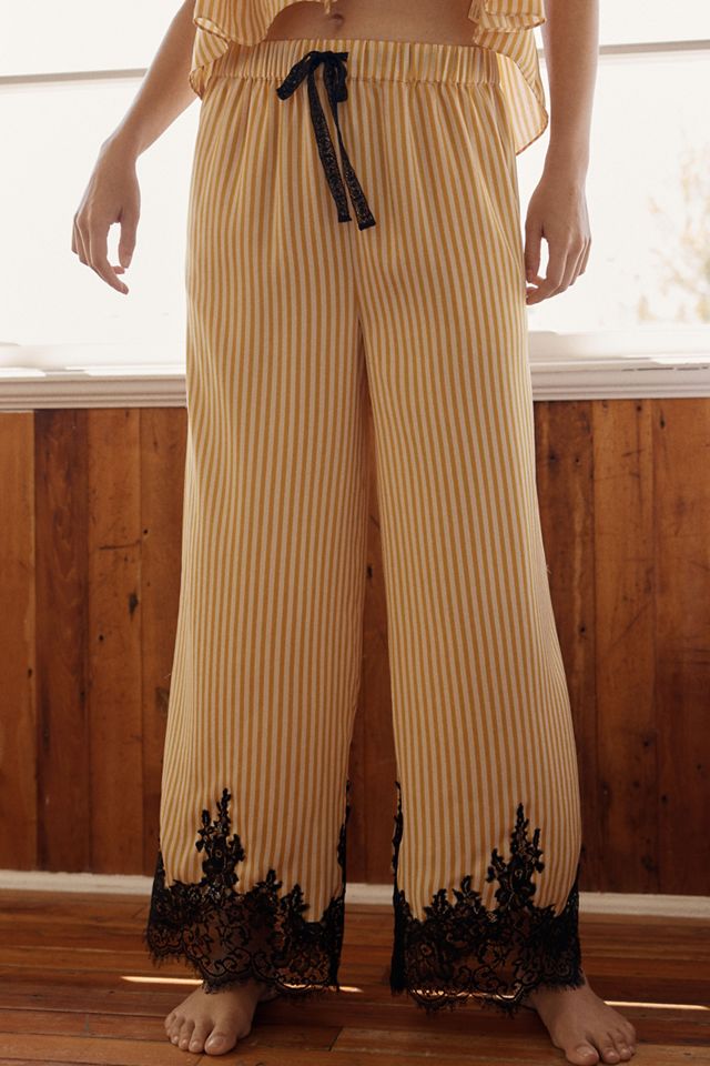 LyreBird Printed Silky Lace Pajama Pants #1