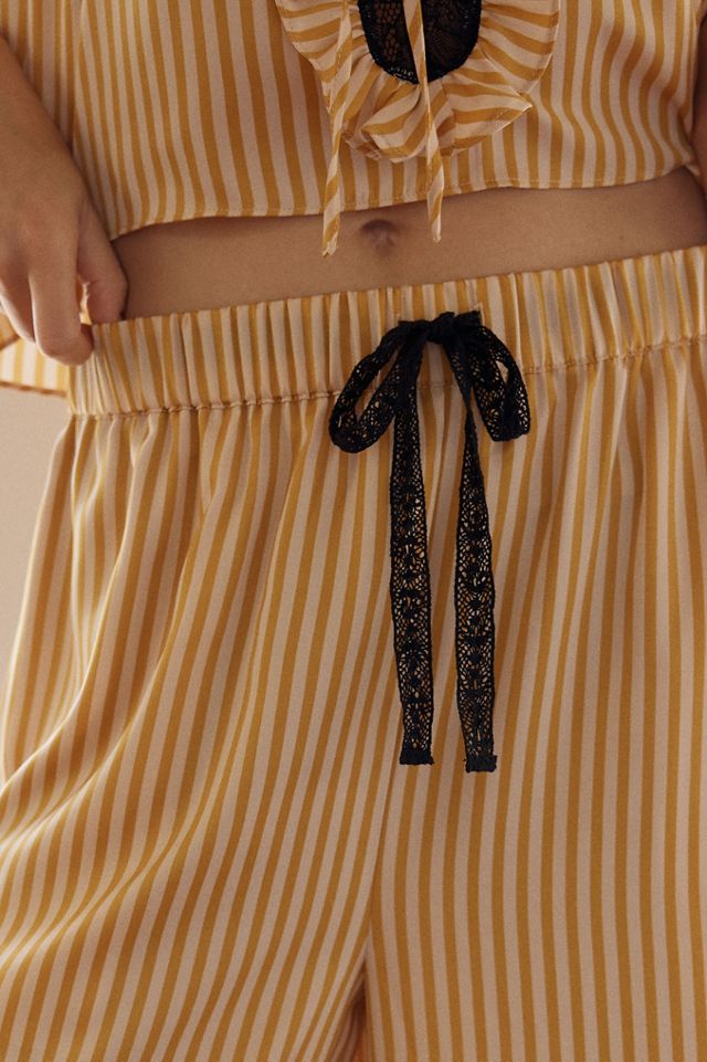 LyreBird Printed Silky Lace Pajama Pants #3