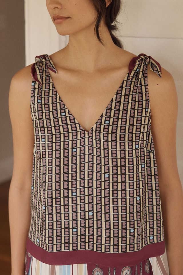 LyreBird Silken Printed Scarf Top  #1