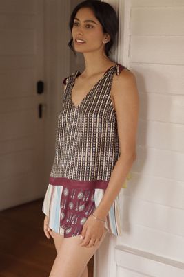 LyreBird Silken Printed Scarf Top 