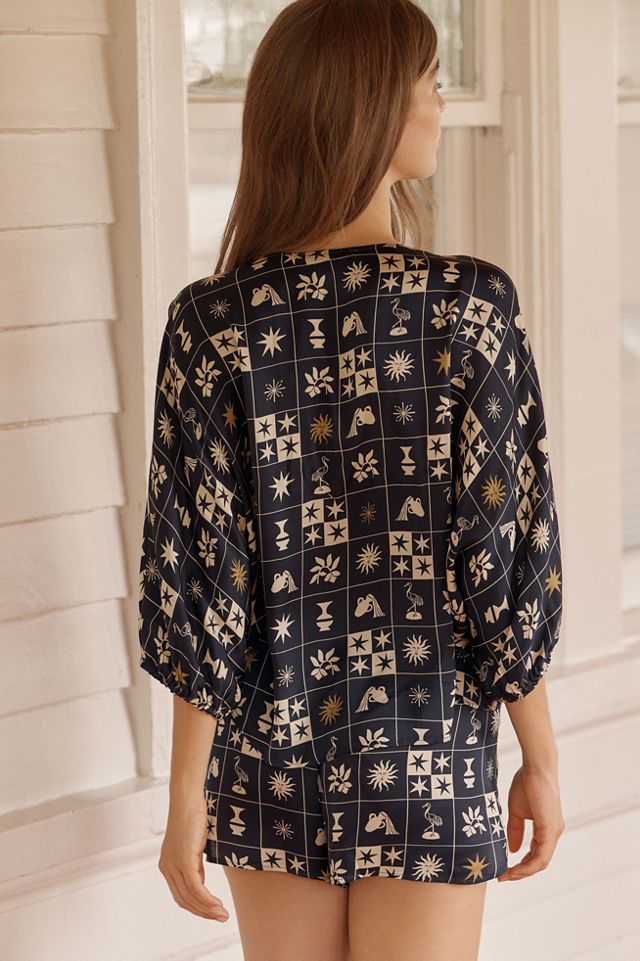 LyreBird Flyaway Peasant Top in Silky #2