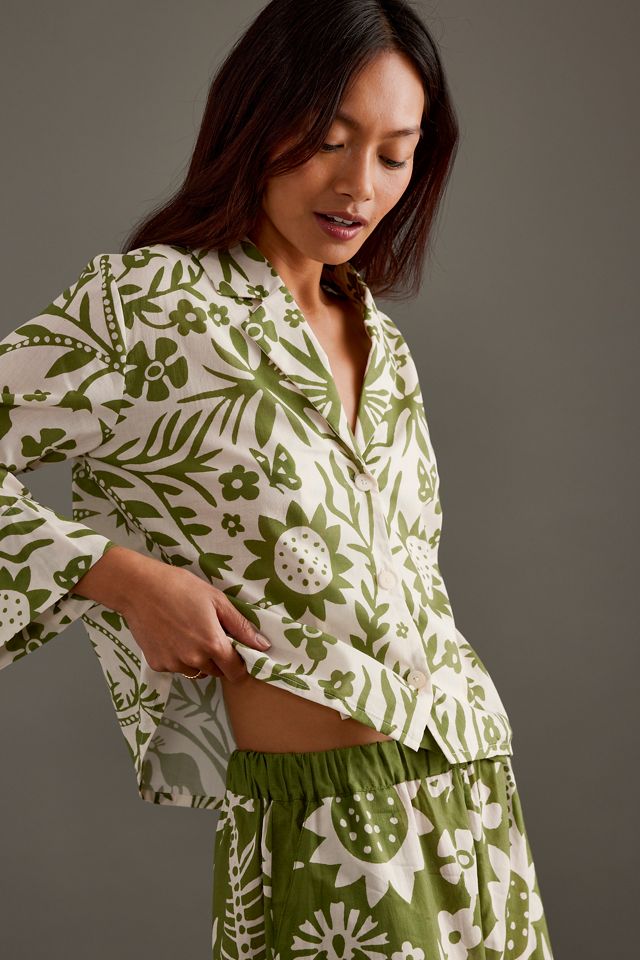 Desmond & Dempsey Boxy Shirt & Wide-Leg Trousers Pyjama Set #3