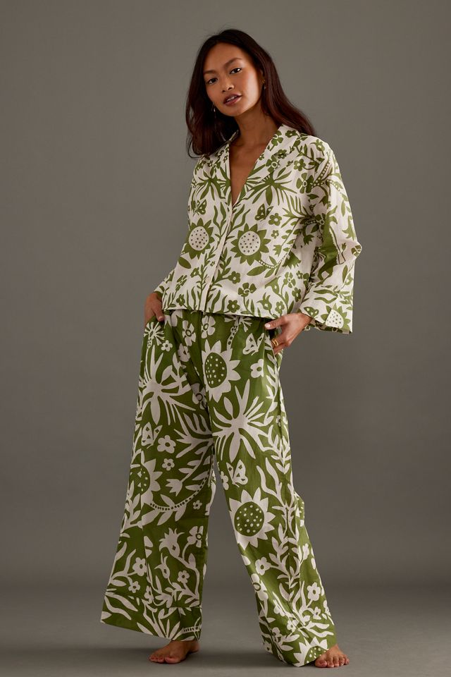 Desmond & Dempsey Boxy Shirt & Wide-Leg Trousers Pyjama Set #4