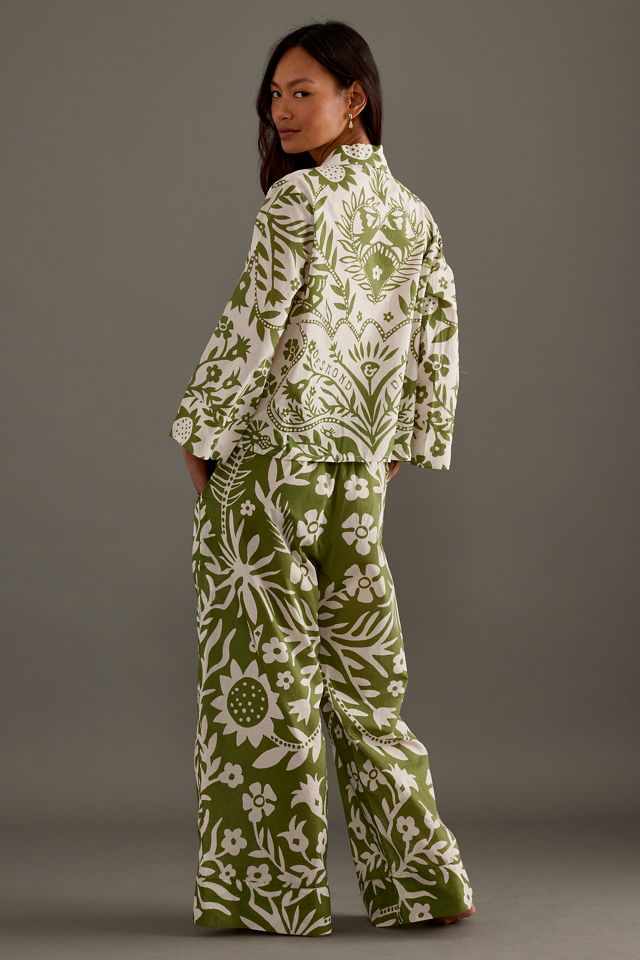 Desmond & Dempsey Boxy Shirt & Wide-Leg Trousers Pyjama Set #1