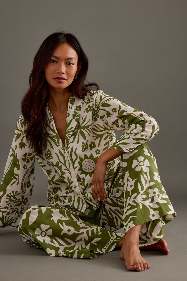 Desmond & Dempsey Boxy Shirt & Wide-Leg Trousers Pyjama Set #2