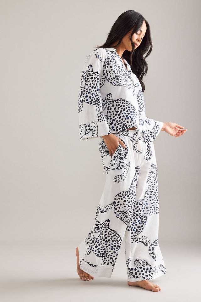 Desmond & Dempsey Jaguar Boxy Hemd & Weite-Bein Hose Pyjama Set #2