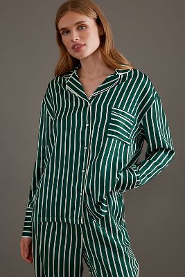 4th & Reckless Noelle Pyjama Shirt In Green