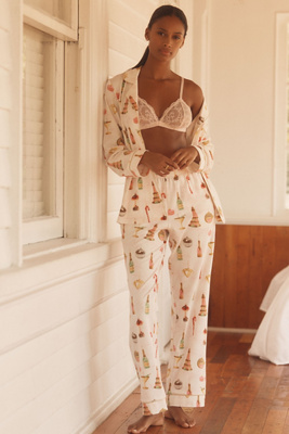 Bedhead Pjs X Anthropologie Holiday Keepsake Pajama Set In Neutral