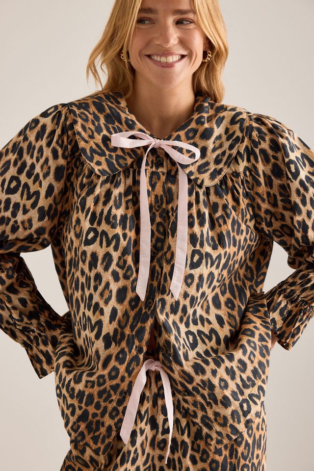 Damson Madder Felice Leoparden-Pyjama-Set #1