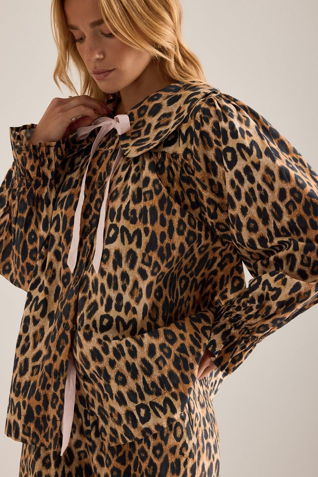 Damson Madder Felice Leoparden-Pyjama-Set #3