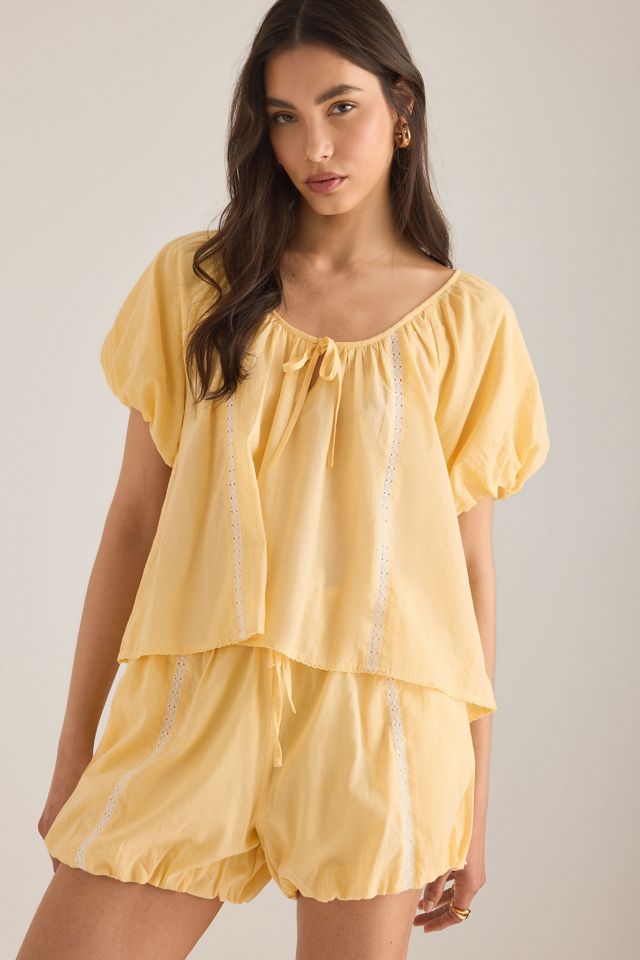 Damson Madder Maura Lace-Trim Pyjama Top #1