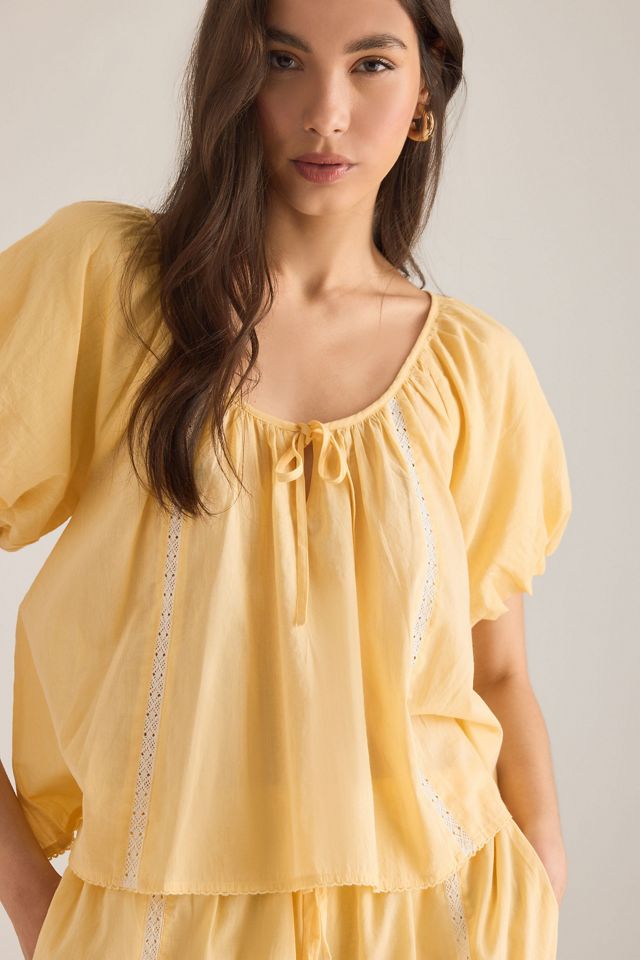 Damson Madder Maura Lace-Trim Pyjama Top #2