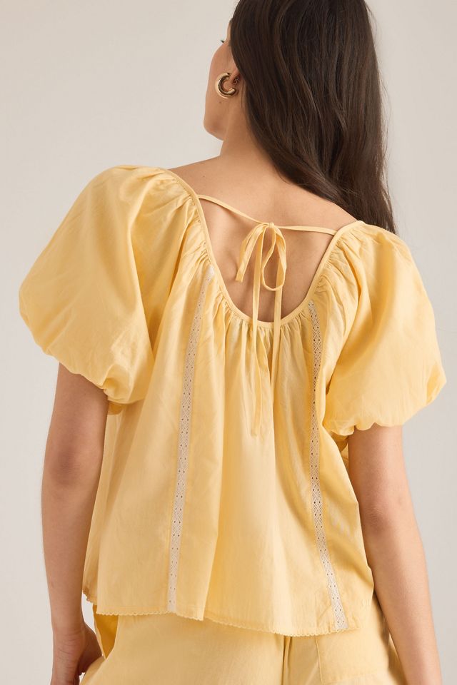 Damson Madder Maura Lace-Trim Pyjama Top #4