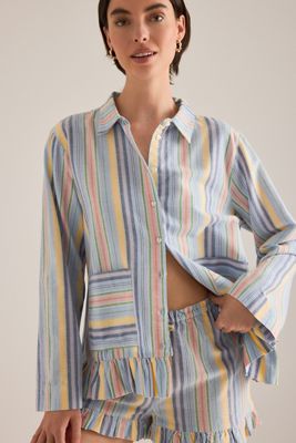 Camisa de Manga Larga Florie Frill de Damson Madder