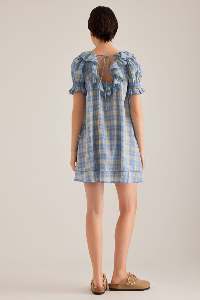 Damson Madder Harlow Puff-Sleeve Ruffle Mini Dress #3