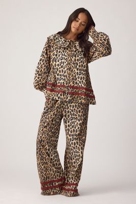 Ensemble pyjama long Aletta léopard exclusif Damson Madder