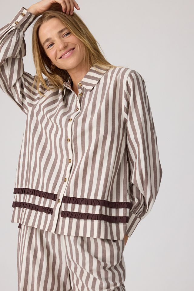Damson Madder Izzy Stripe Long Pyjama Set #1