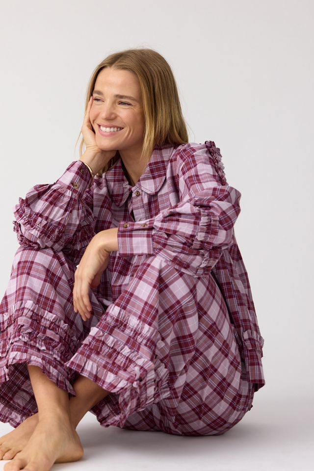 Damson Madder Elio Berry Check Long Pyjama Set #1