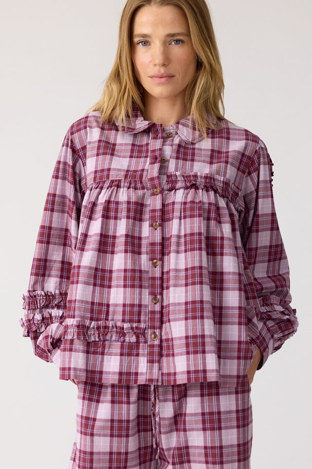 Damson Madder Elio Berry Check Long Pyjama Set #2