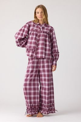 Ensemble pyjama long Elio Berry Check Damson Madder