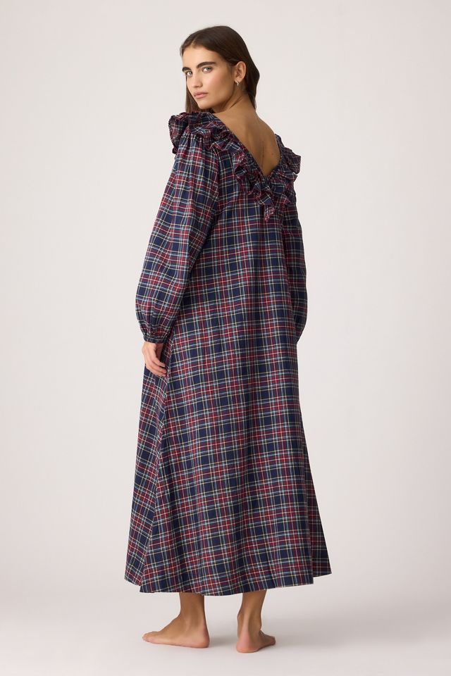 Camicia da notte a quadri in 100% cotone Barbs Damson Madder #3