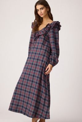 Camisón de Cuadros 100% Algodón Barbs de Damson Madder