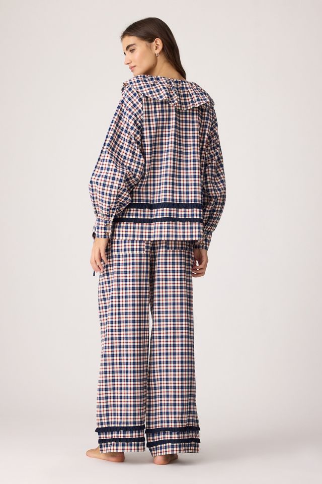 Damson Madder Conjunto de Pijama Largo de Cuadros Aletta #4
