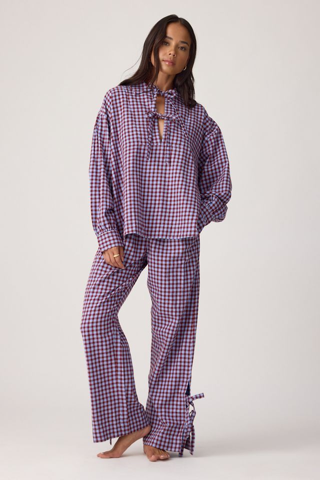 Ensemble pyjama long en flanelle Floki Damson Madder #1