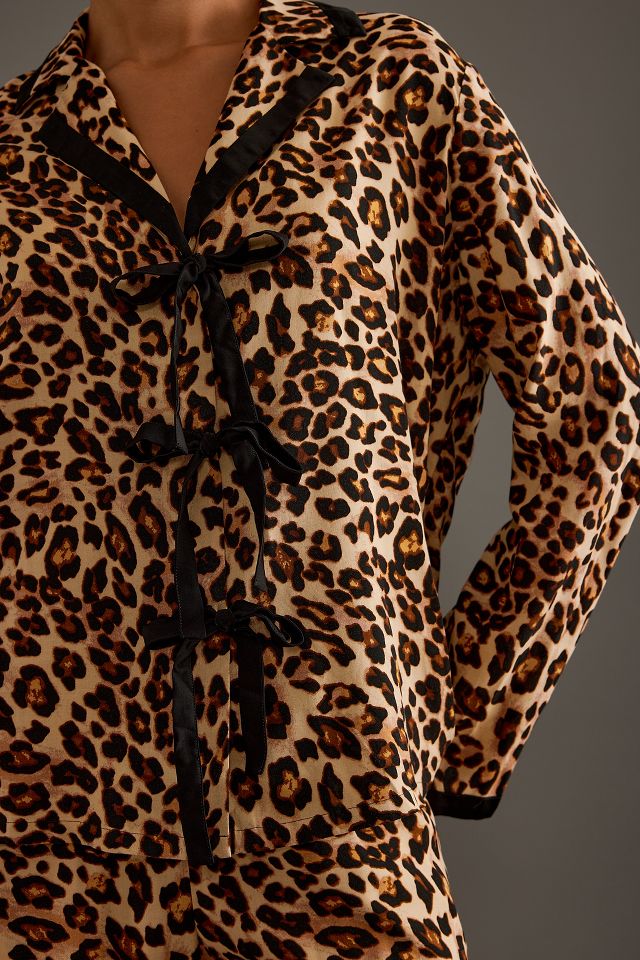 Anthropologie cheetah pajamas sale