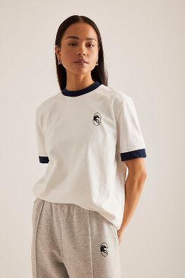 T-shirt en jersey de coton extensible en Black taille: M chez Anthropologie - Sleeper - Modalova