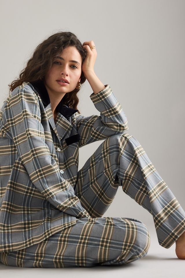 Sleeper Karierter Flanell Langer Pyjama Set #3