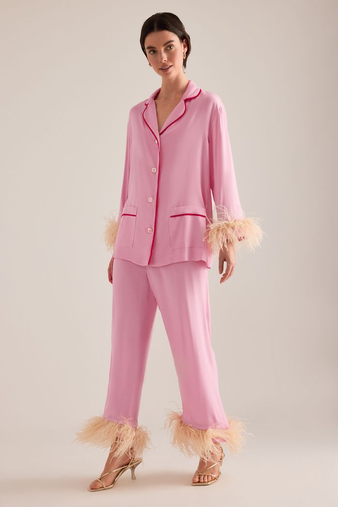 Sleeper Feather-Trimmed Party Pyjama Set