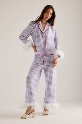 Conjunto de Pijama de Fiesta con Ribete de Plumas Sleeper