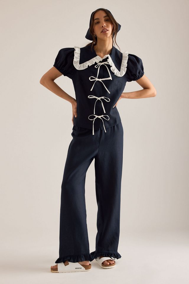 Sleeper Puff Linen Lounge Shirt #1